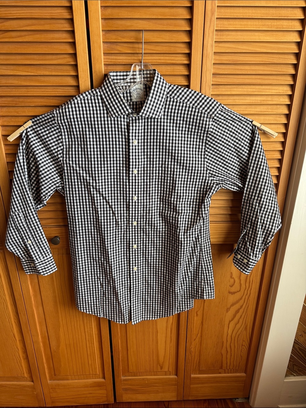 Brooks Brother’s Men's Black & White Gingham Shirt